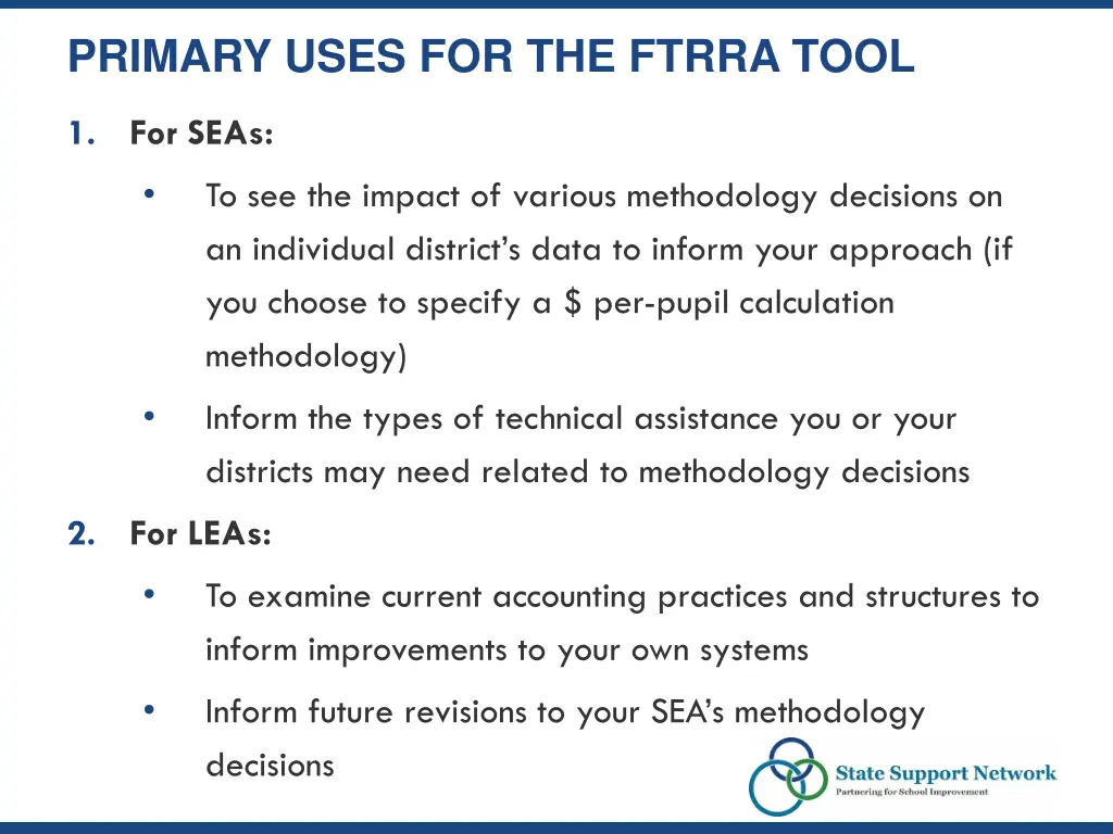 primary uses for the ftrra tool