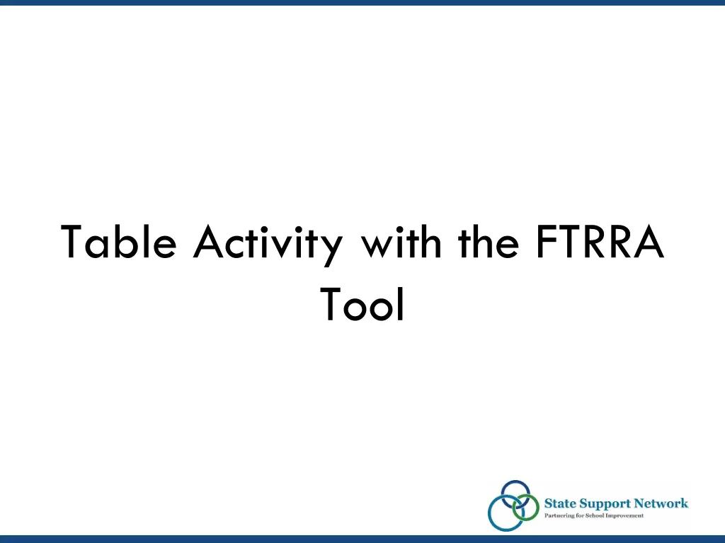 table activity with the ftrra tool