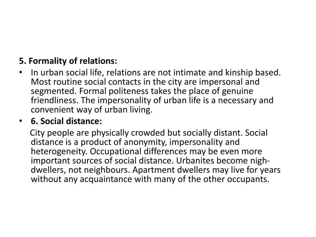 5 formality of relations in urban social life