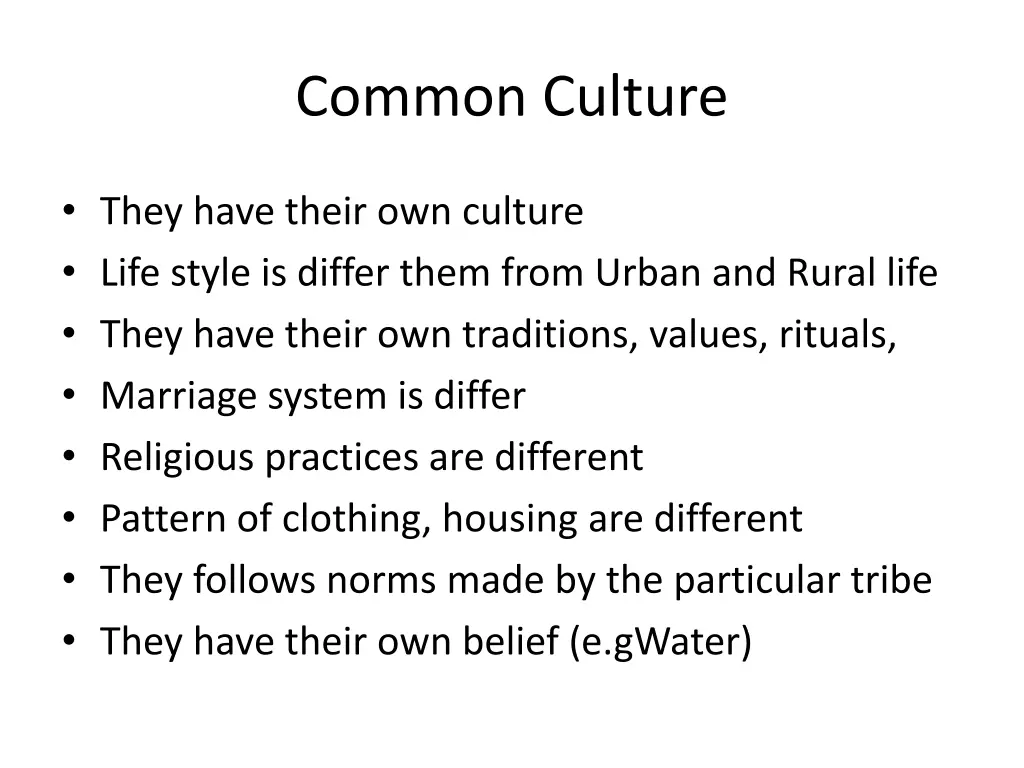 common culture