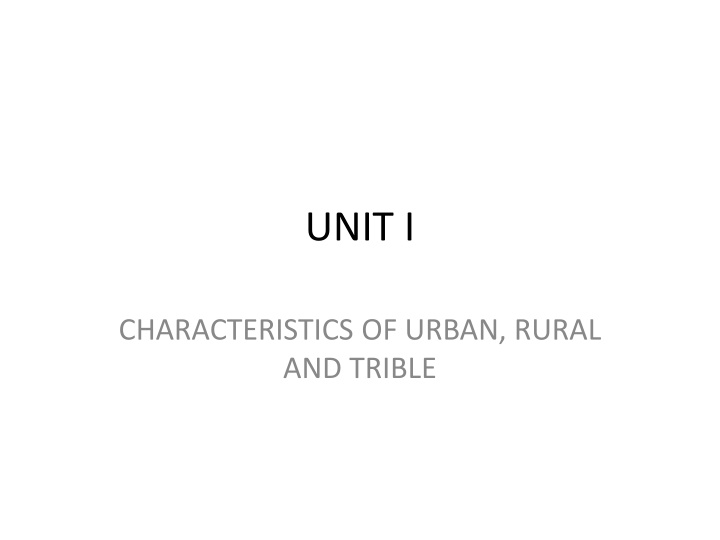 unit i