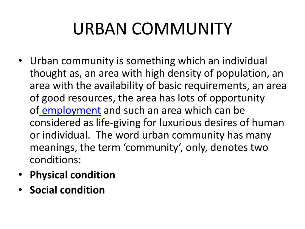 urban community