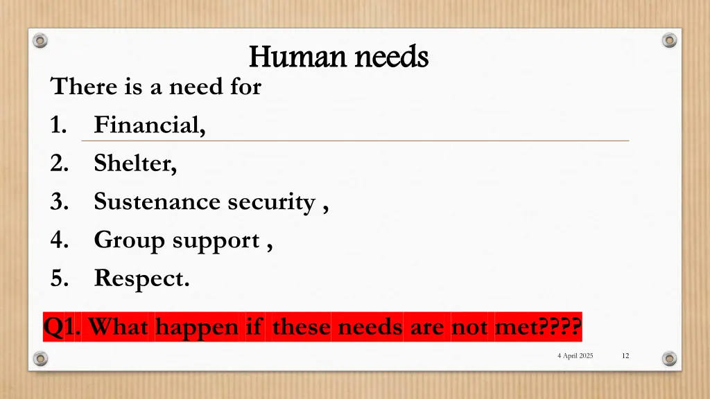 human needs