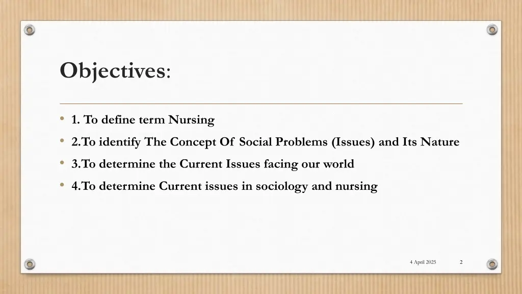 objectives