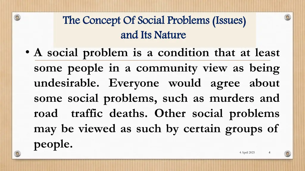 the concept of social problems and its nature