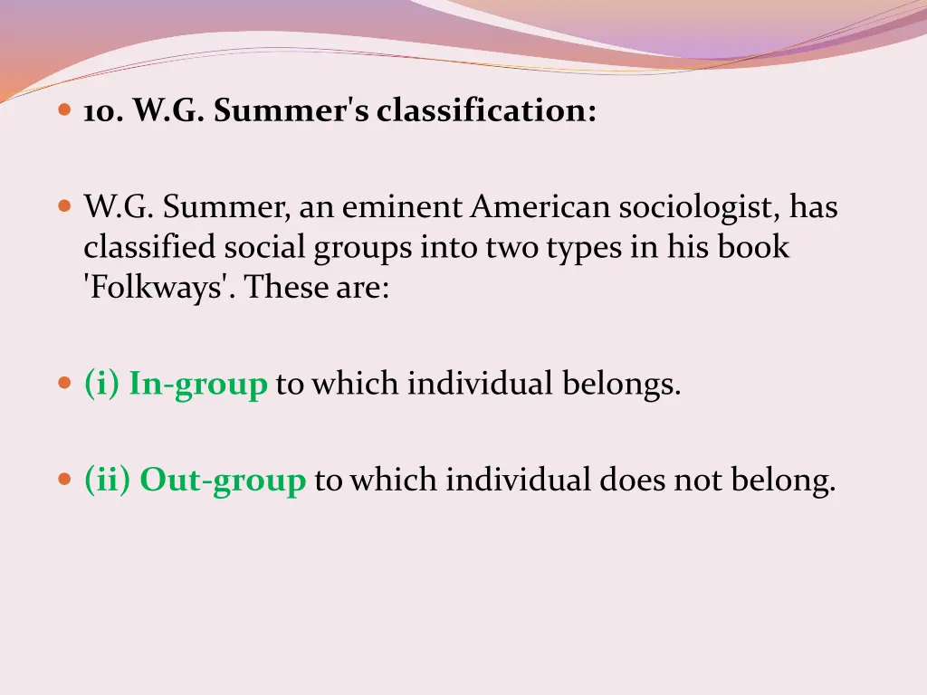 10 w g summer s classification