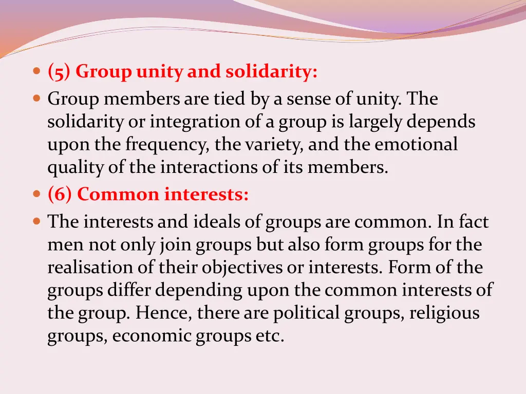 5 group unity and solidarity group members