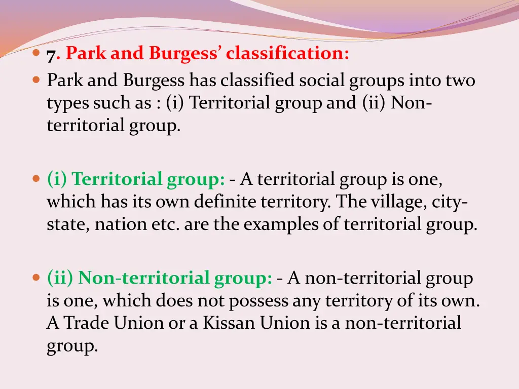 7 park and burgess classification park