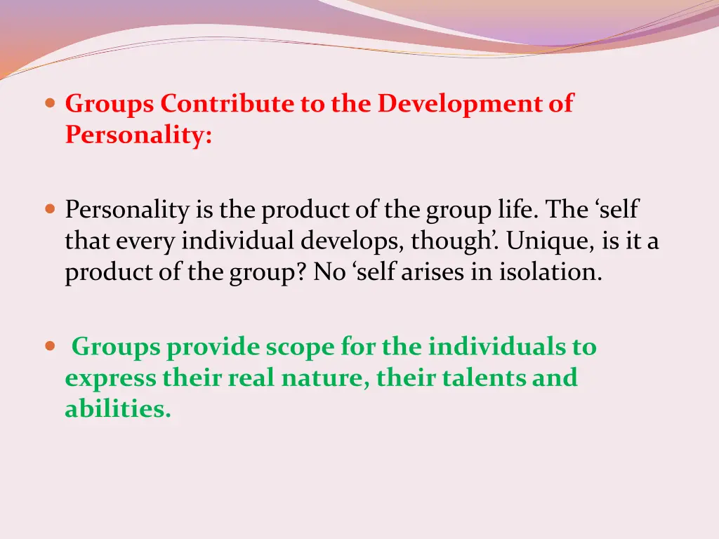groups contribute to the development