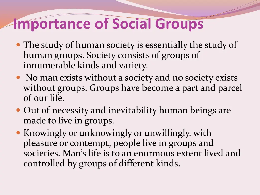importance of social groups
