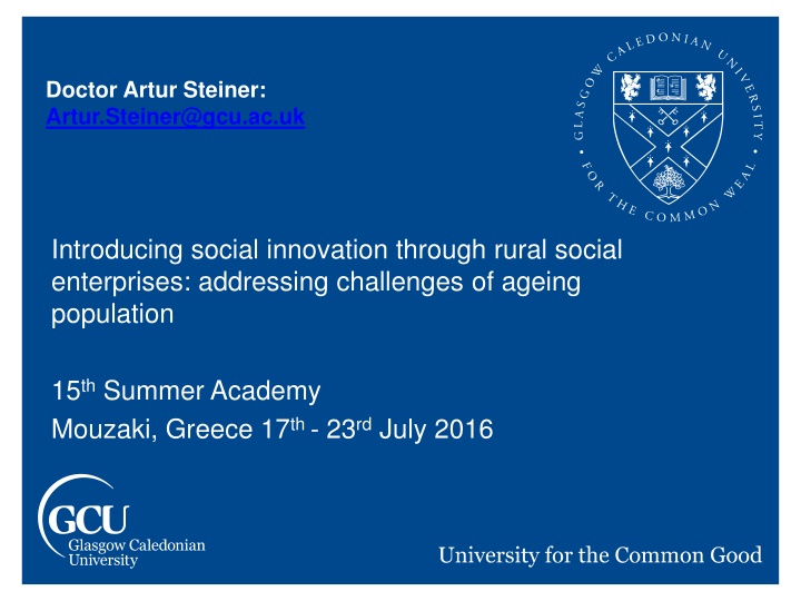 doctor artur steiner artur steiner@gcu ac uk