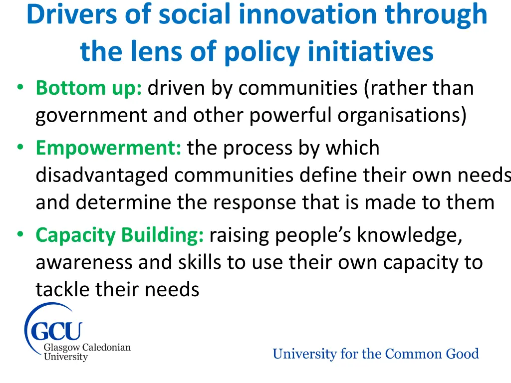 drivers of social innovation through the lens