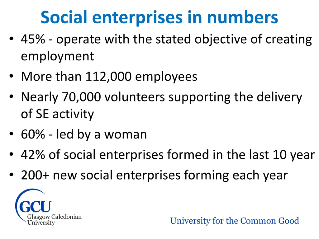 social enterprises in numbers 45 operate with