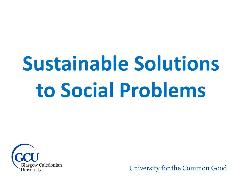 sustainable solutions to social problems