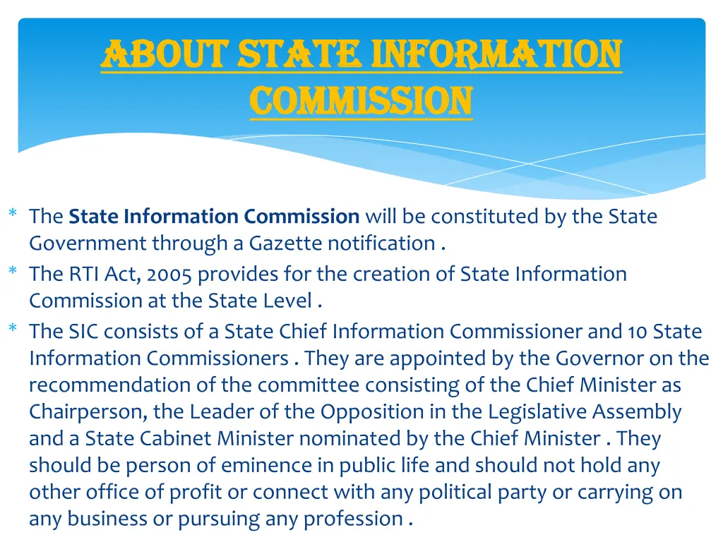 about state information about state information