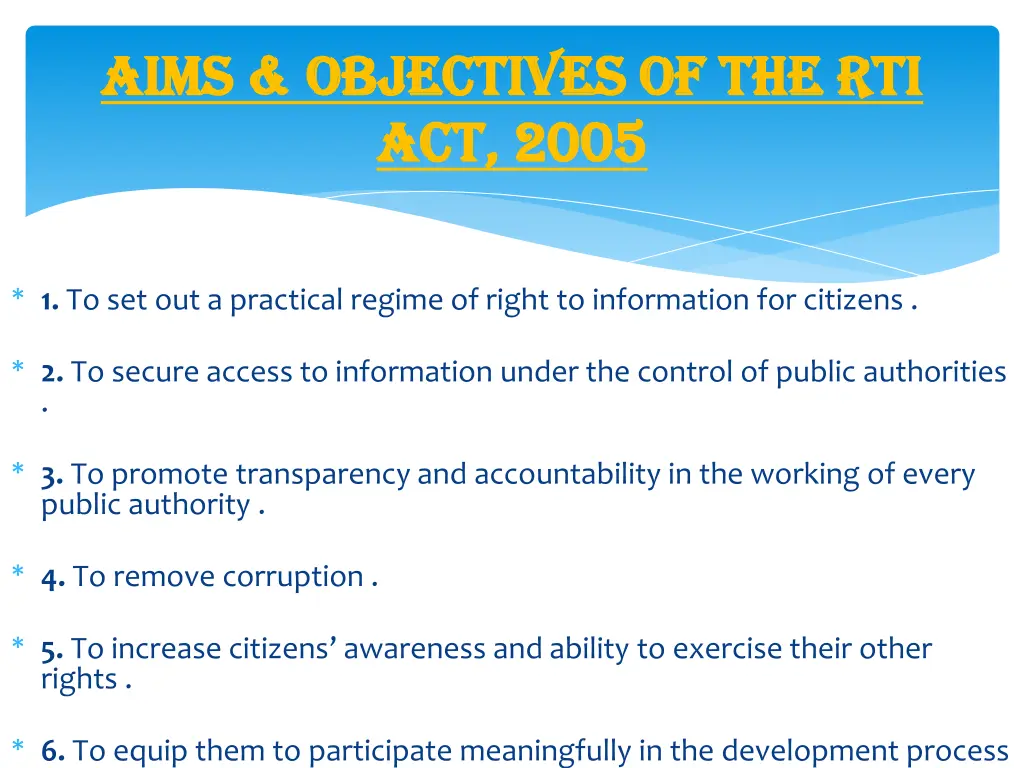 aims objectives of the rti aims objectives