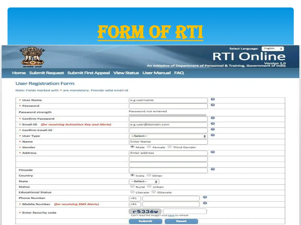 form of rti form of rti