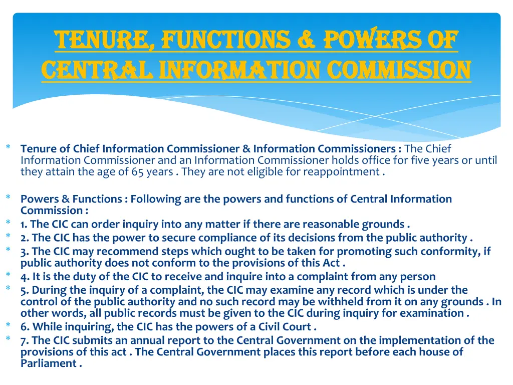 tenure functions powers of tenure functions