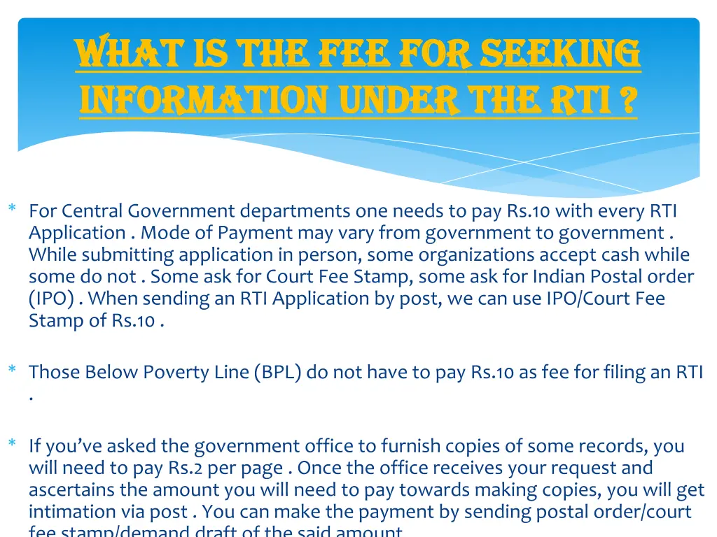 what is the fee for seeking what