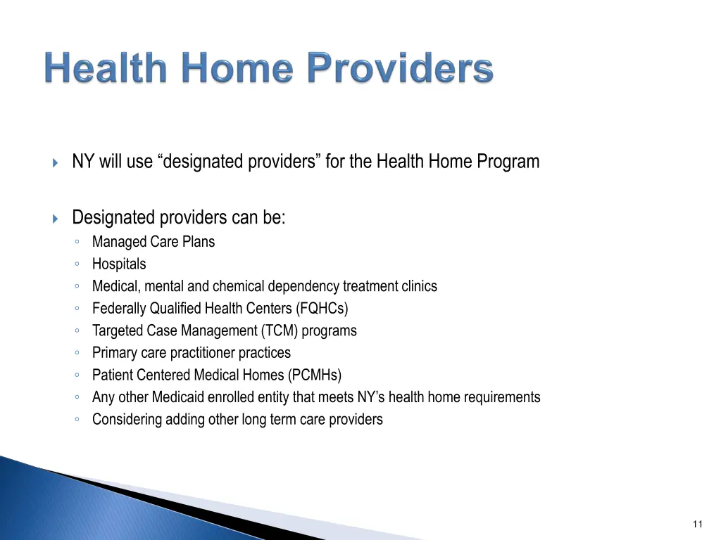 ny will use designated providers for the health