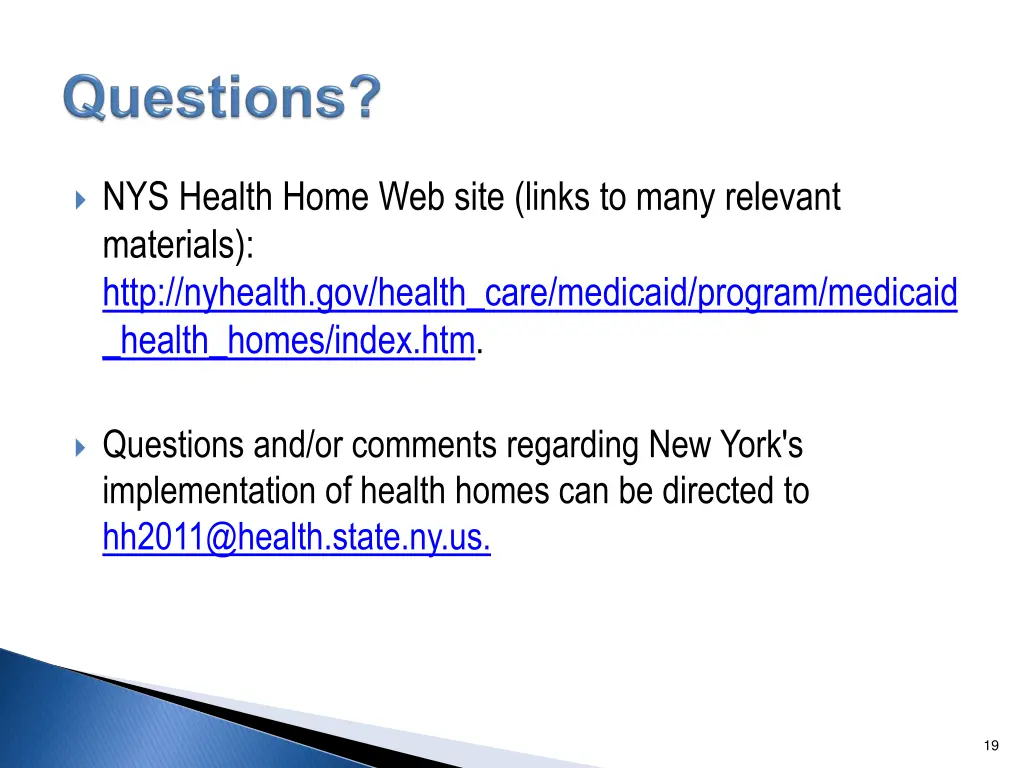 nys health home web site links to many relevant