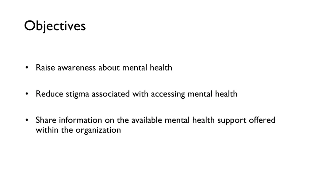 objectives