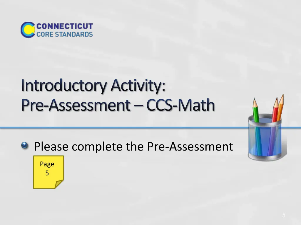 introductory activity pre assessment ccs math