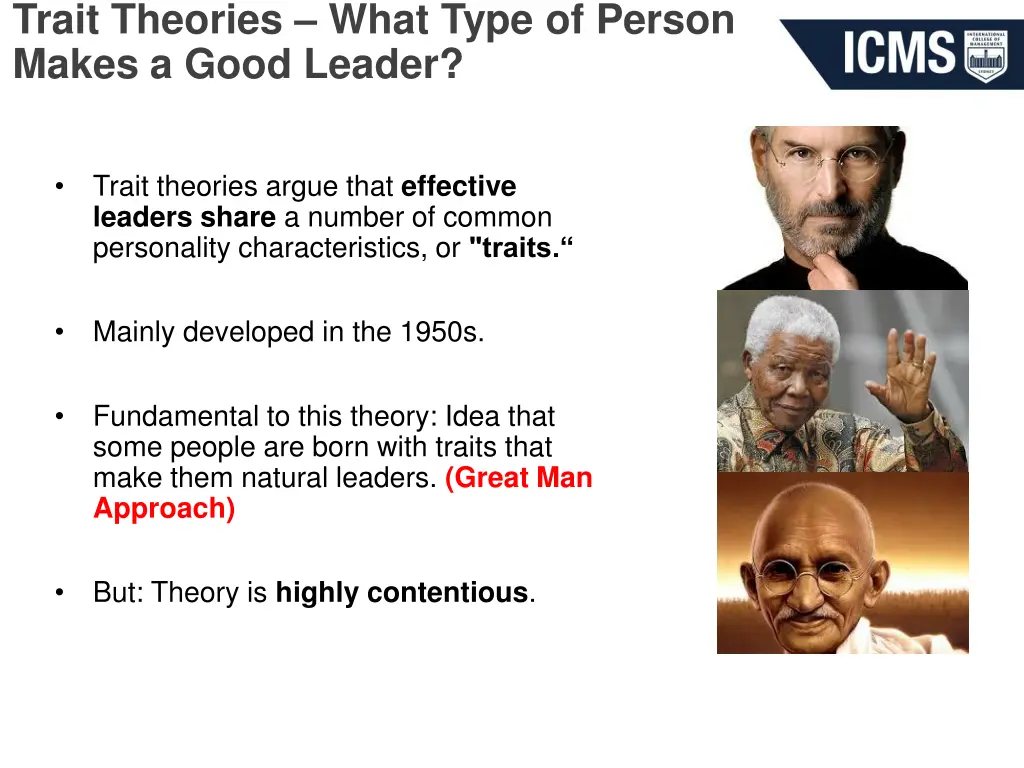trait theories what type of person makes a good