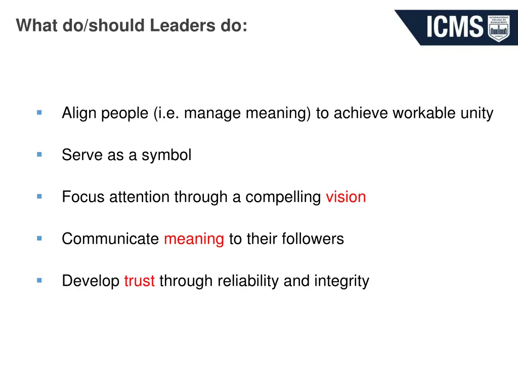 what do should leaders do