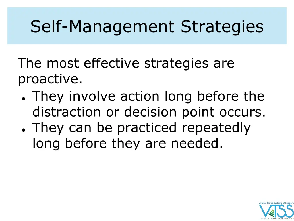 self management strategies