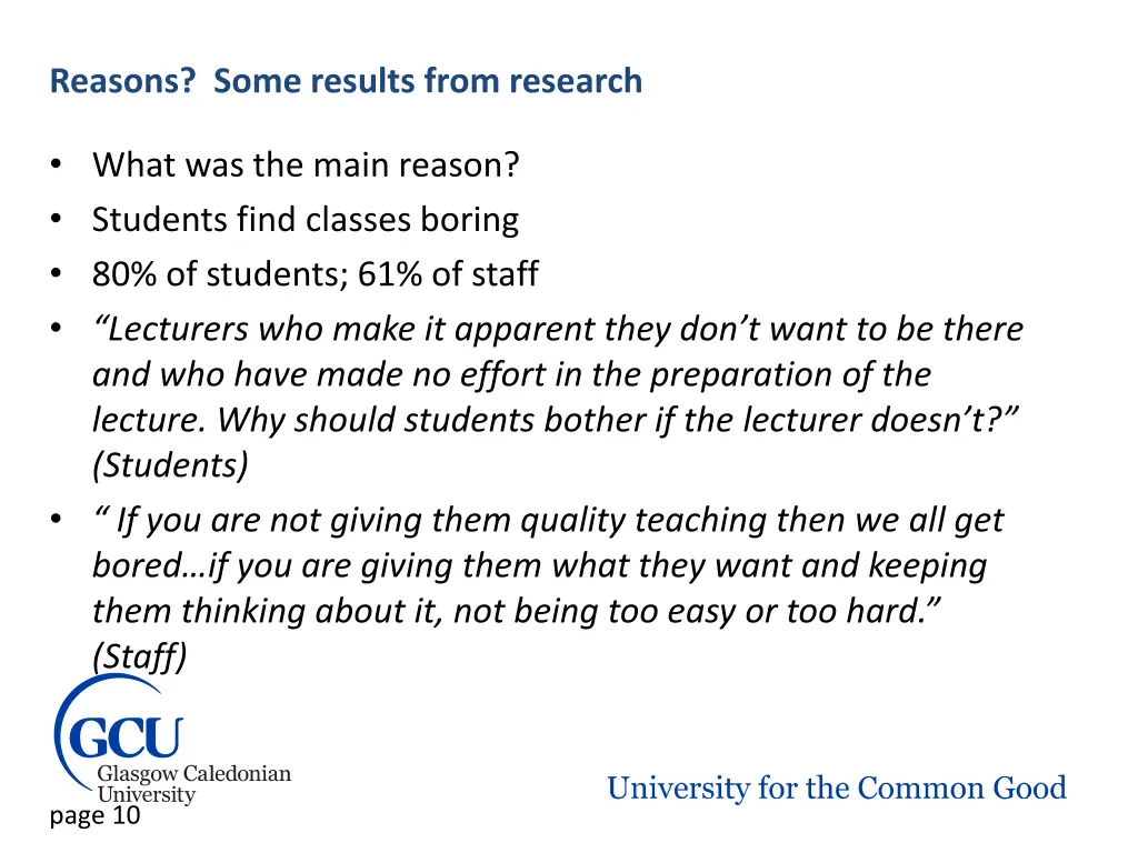 reasons some results from research