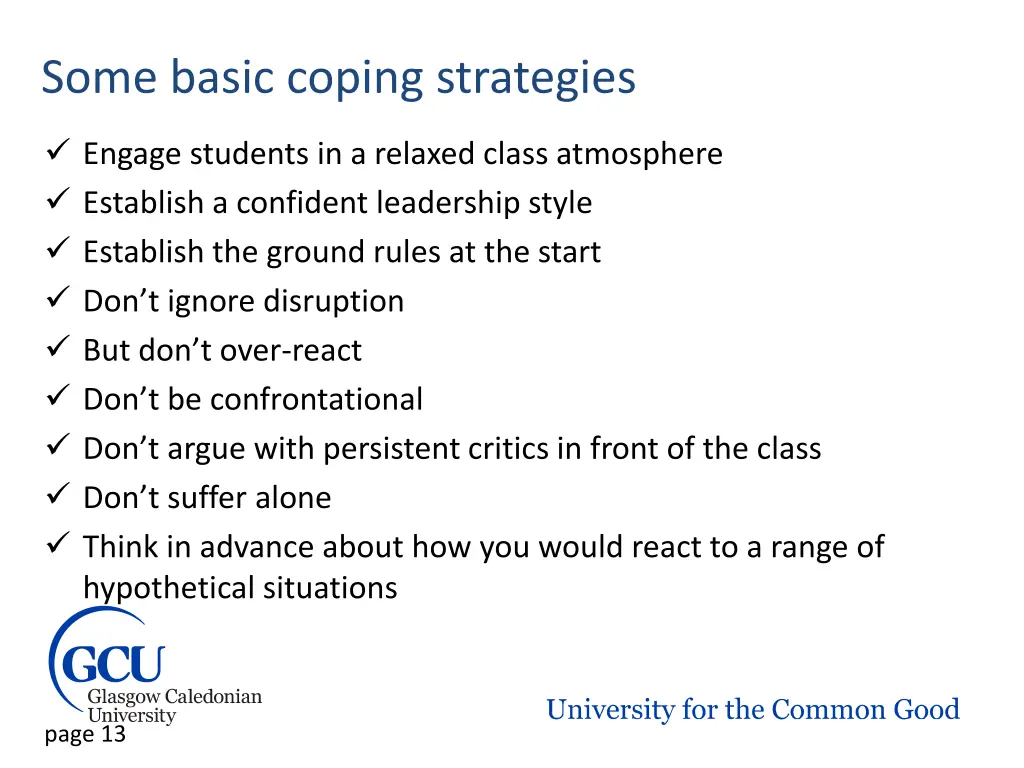some basic coping strategies