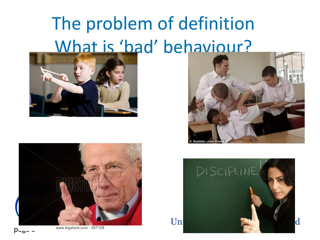 the problem of definition what is bad behaviour