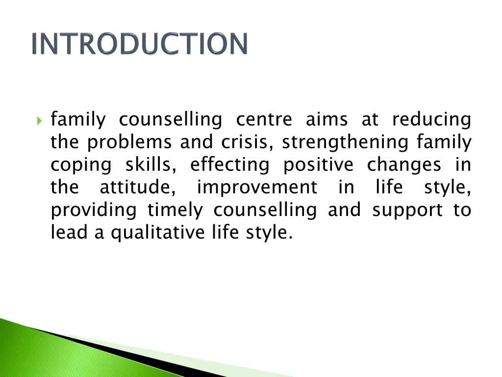 family counselling centre aims at reducing