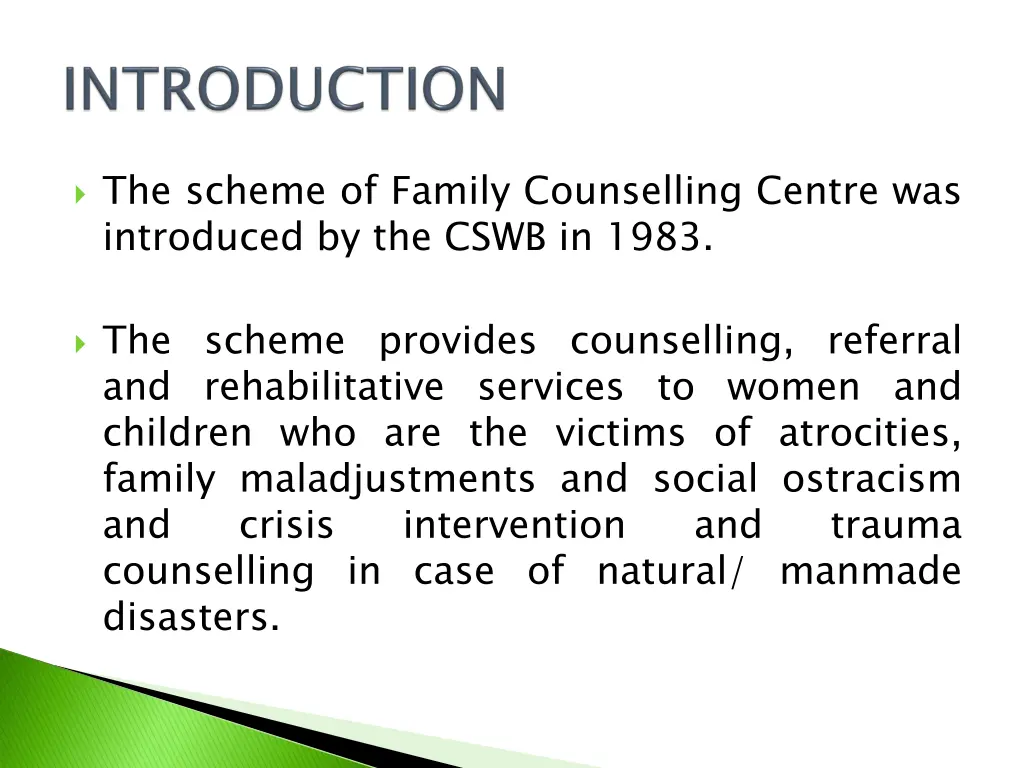 the scheme of family counselling centre