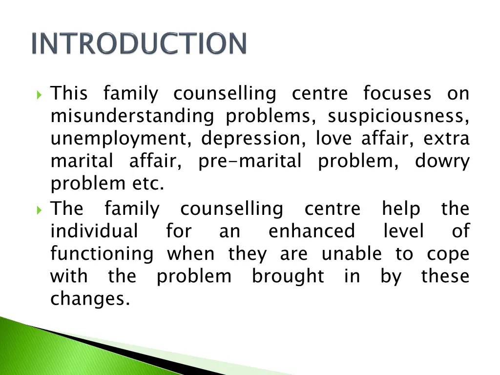 this family counselling centre focuses