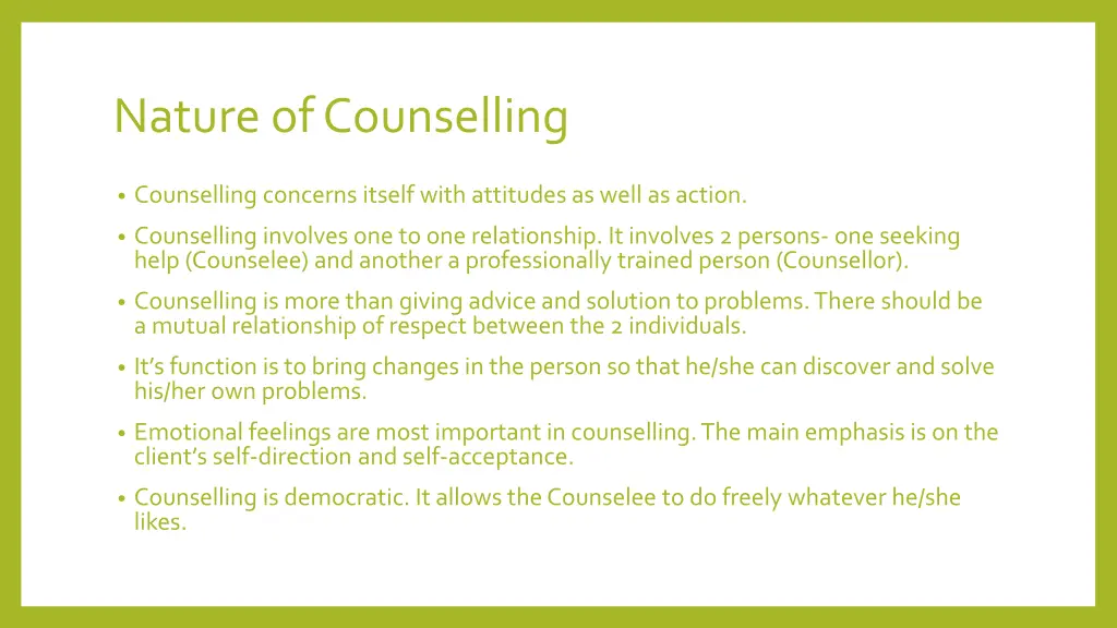 nature of counselling