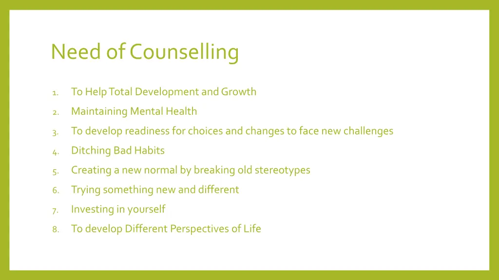 need of counselling