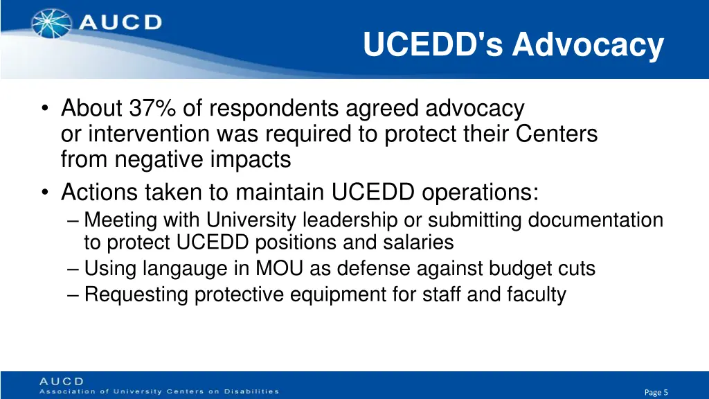 ucedd s advocacy