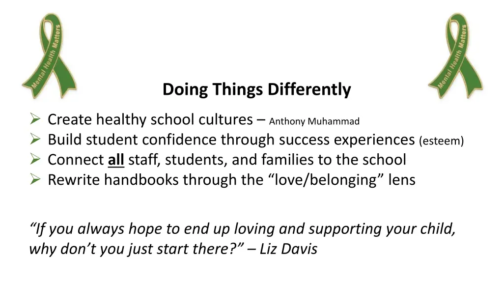 doing things differently