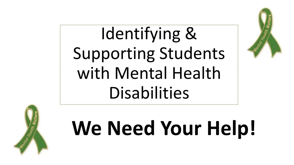 identifying supporting students with mental
