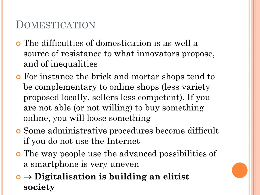 d omestication 1