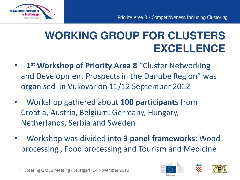 working group for clusters