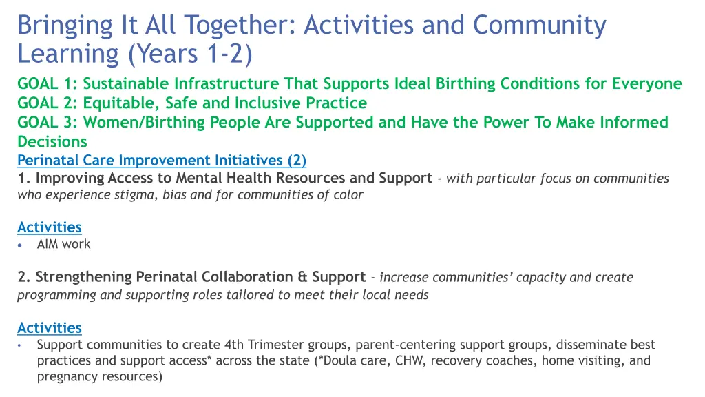 bringing it all together activities and community 2