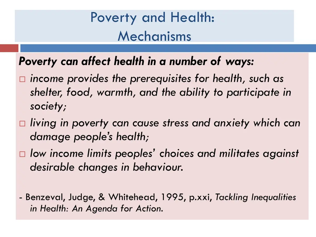 poverty and health mechanisms