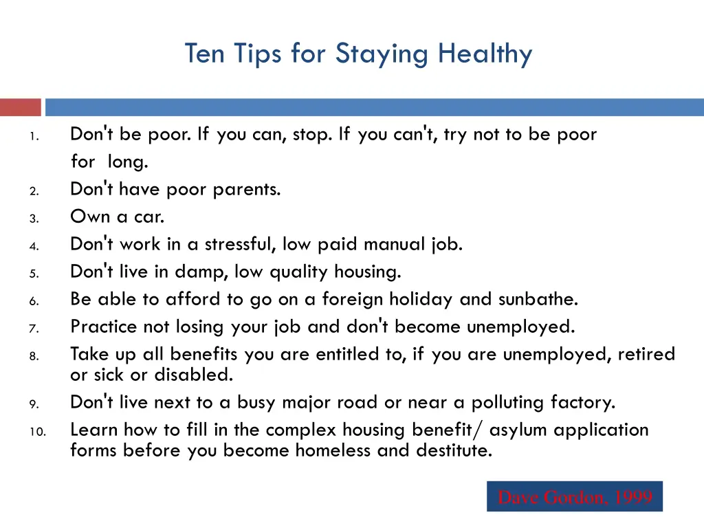 ten tips for staying healthy