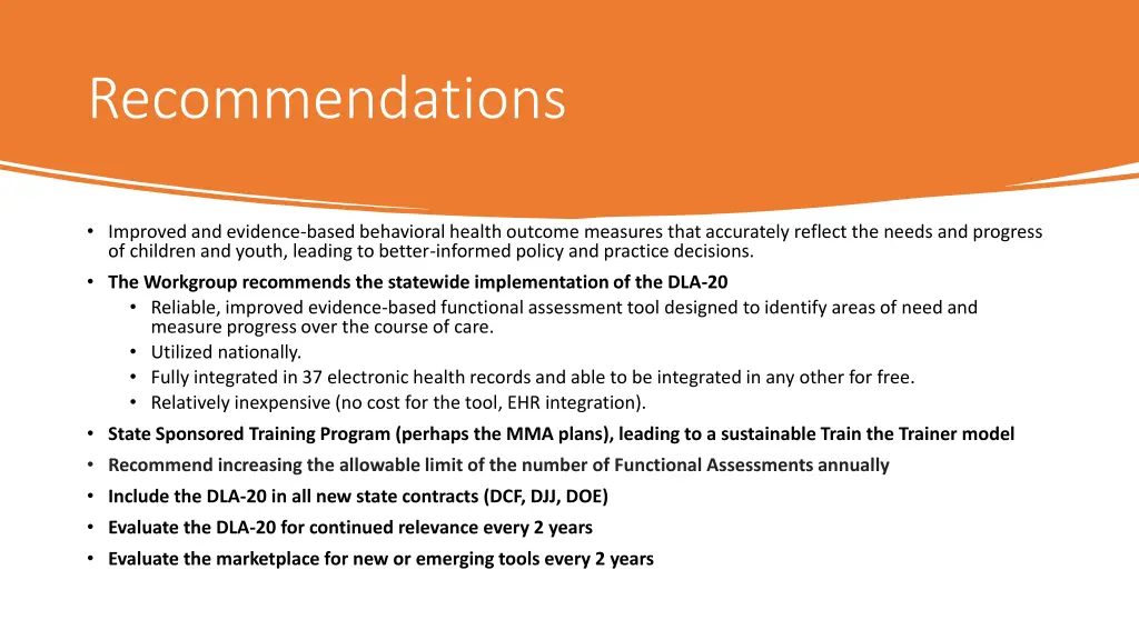 recommendations
