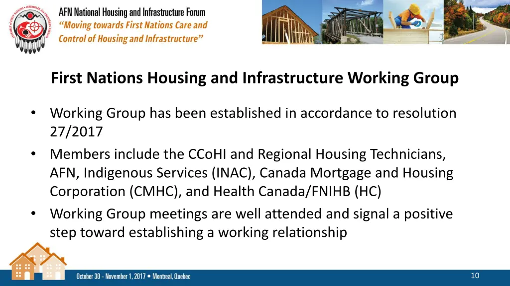 first nations housing and infrastructure working