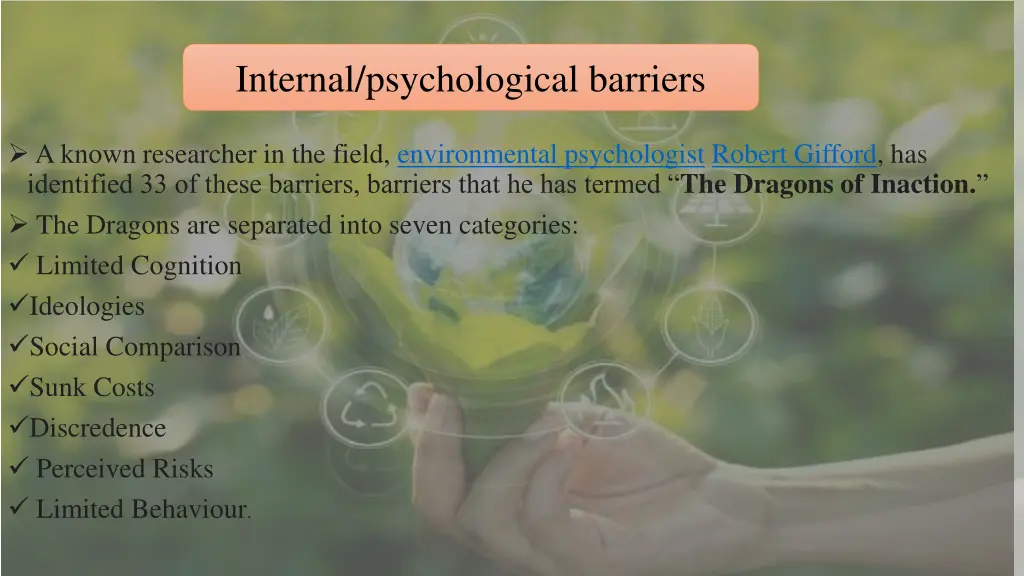 internal psychological barriers