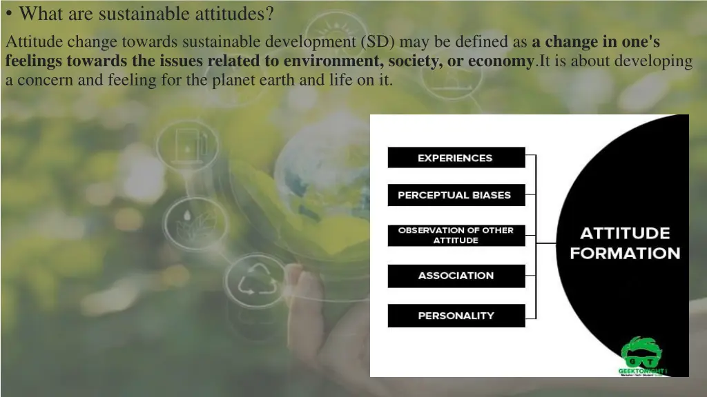 what are sustainable attitudes attitude change